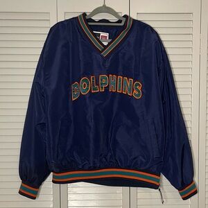 Rare Vintage Puma Miami Dolphins Navy Pullover Windbreaker